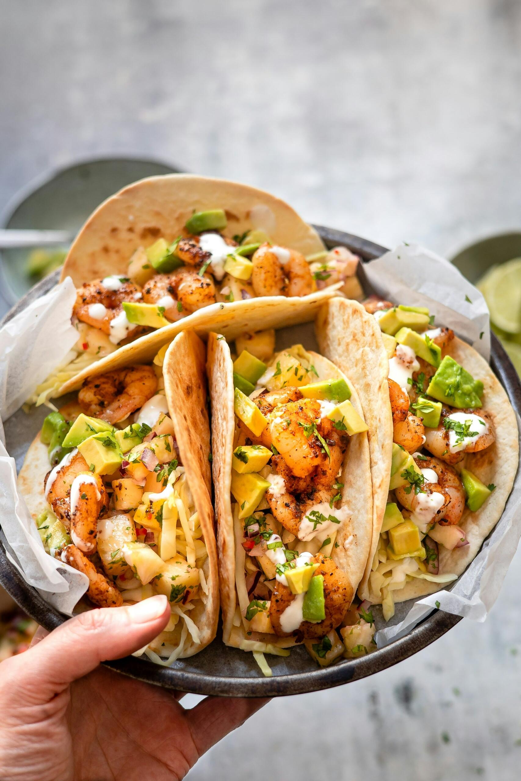 Tacos lėkštėje