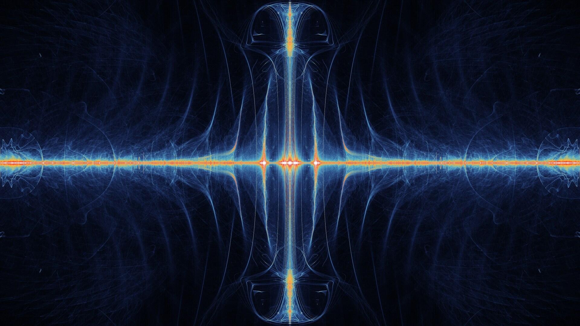 Elektromagnetinė srovė mėlyname fone