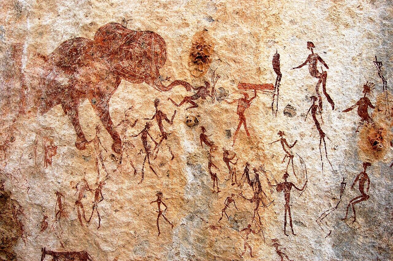 Priešistorinis piešinys ant olos akmens