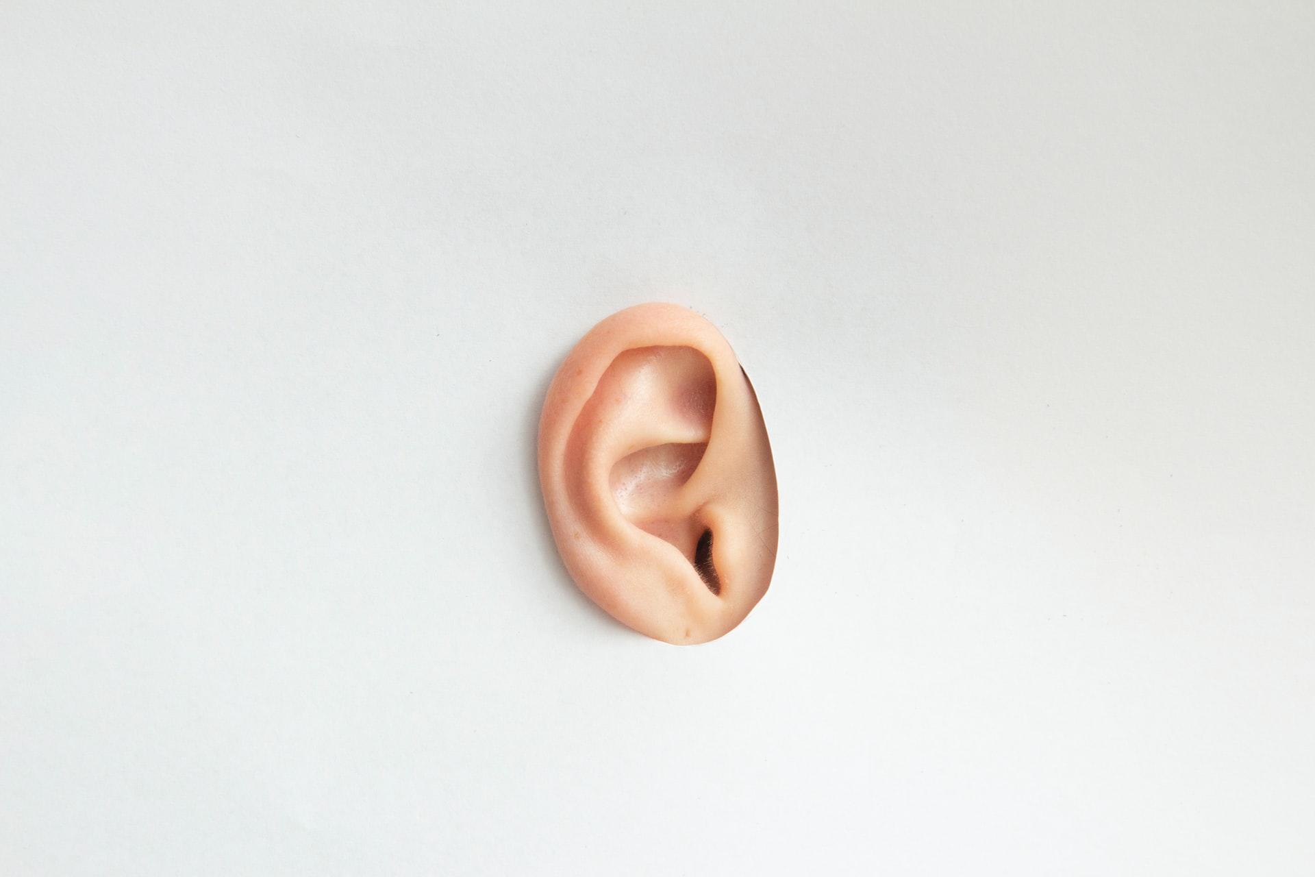 oreille dépassant d'un mur