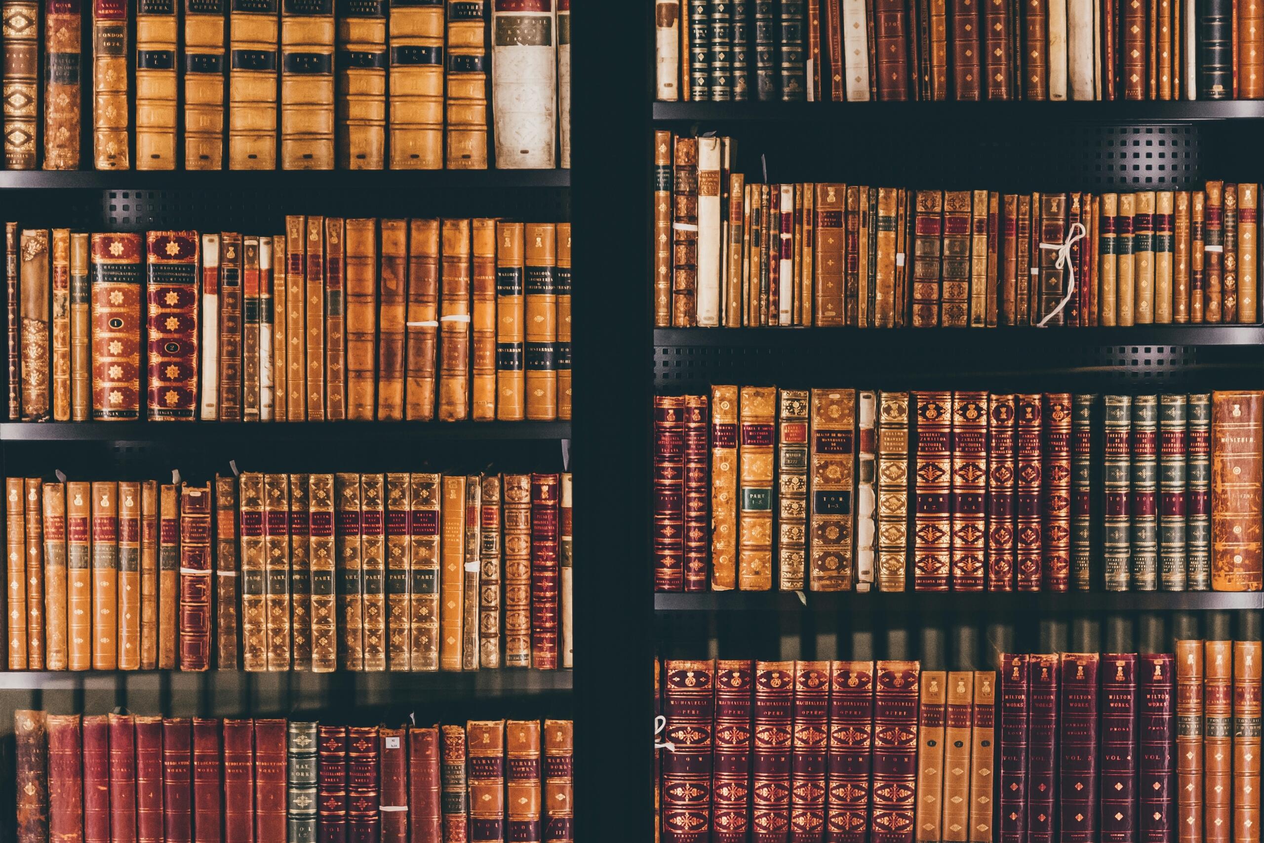 bibliotēka pilna ar grāmatām