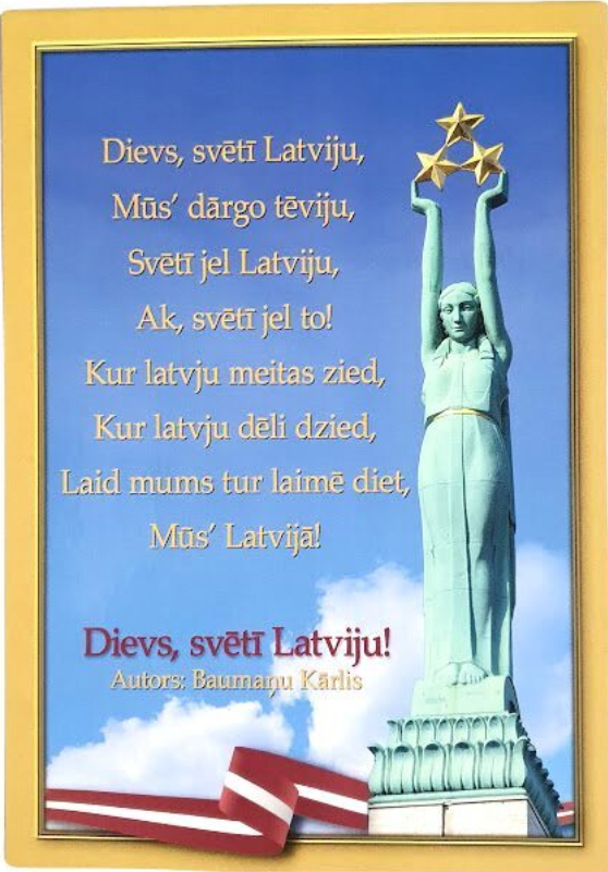 brīvības piemineklis un latvijas himna