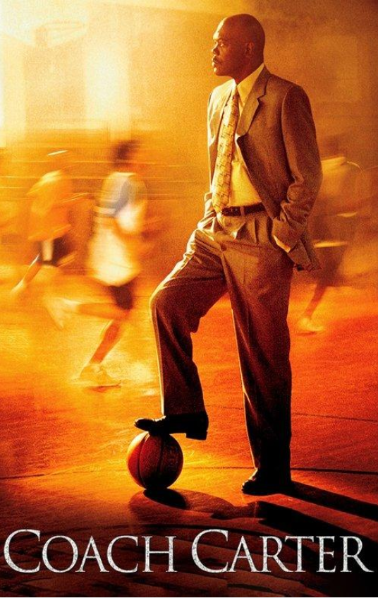 Filmas plakāts ar nosaukumu “Coach Carter”.