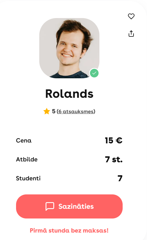 Sporta trenera Superprof profils. 