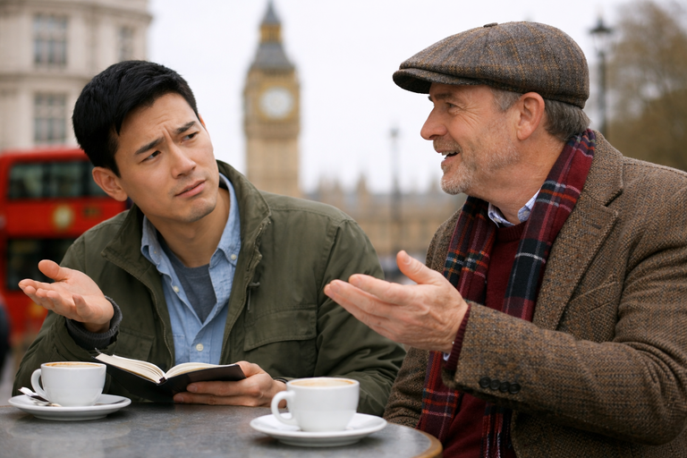 ārzemnieks sarunājas ar angli