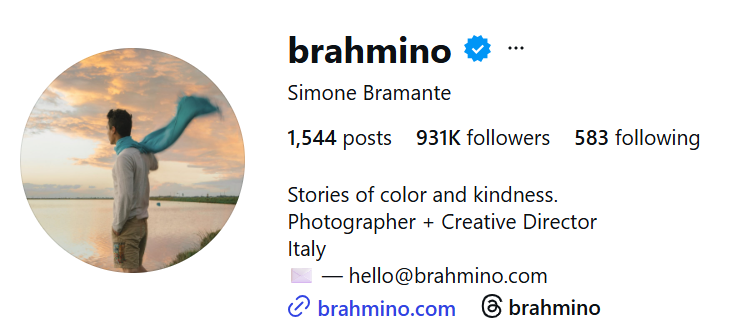 Simona Bramantes Instagram profils.