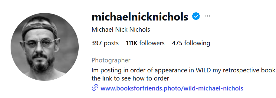 Maikla Nika Nikolsa Instagram profils.