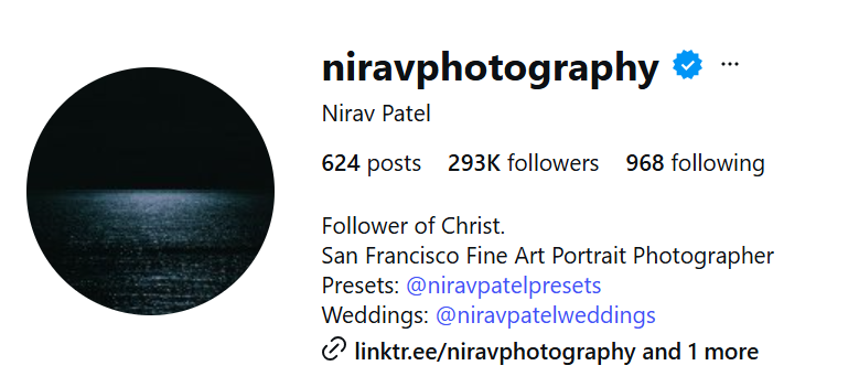 Nirava Patela Instagram profils. 
