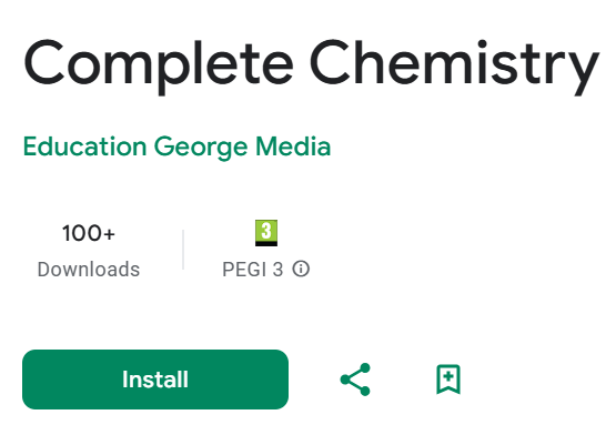 Complete Chemistry mobilās lietotnes lejupielādes lapa.