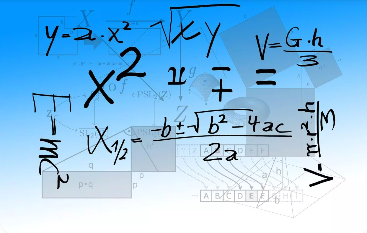 Dažādas matemātikas un ģeometrijas formulas vizuālā attēlojumā