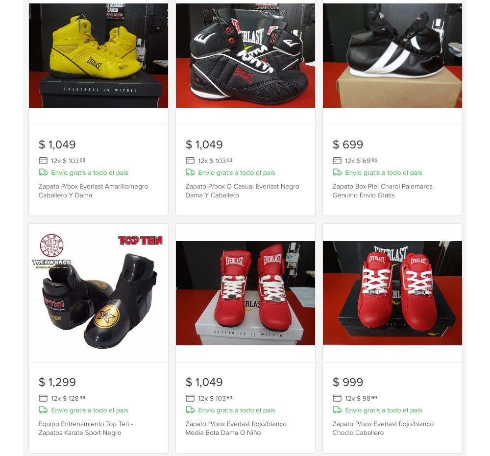 costo zapatos boxear