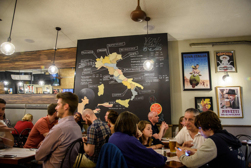 Comer en un restaurante italiano