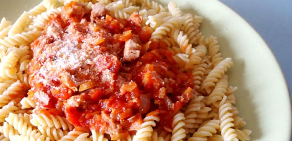 espirales a la boloñesa receta