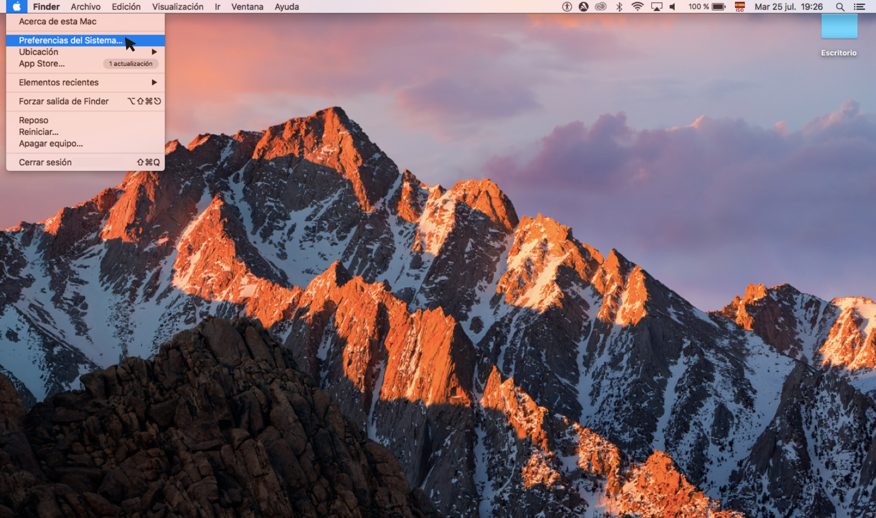 selecciona menu apple
