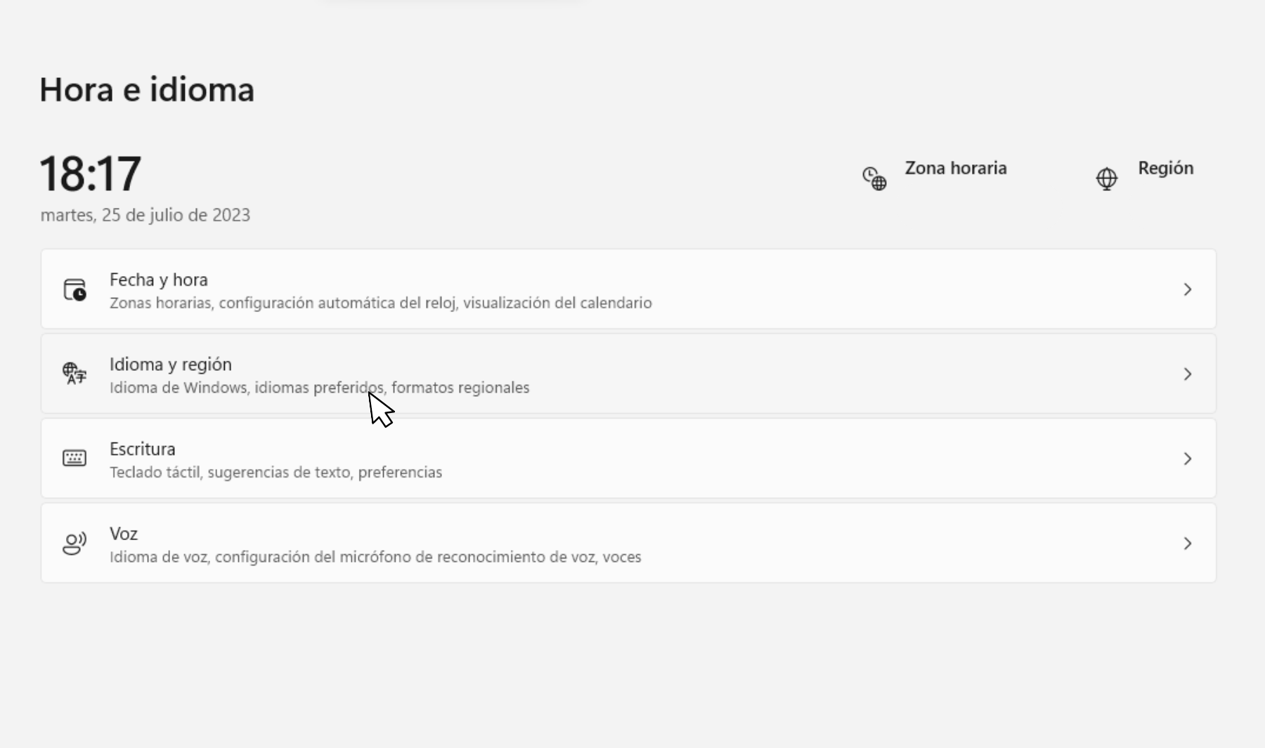 windows cambiar idioma