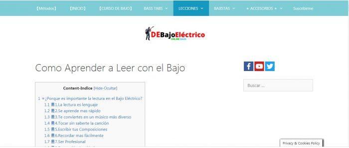 Web de compra de accesorios de música.