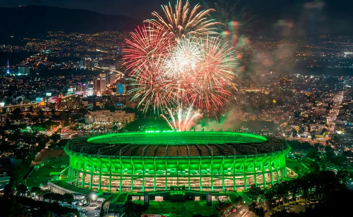 Festejo en el estadio azteca en México
