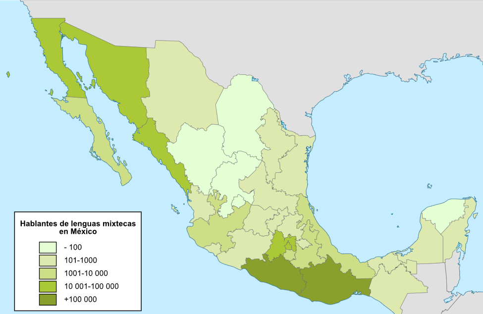 Estados donde se habla la lengua mixteca