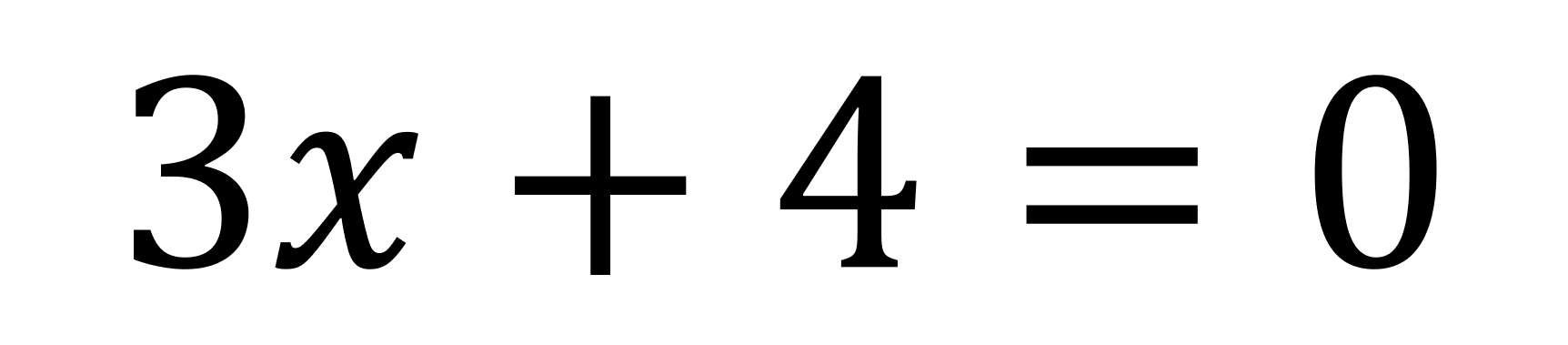 3x plus 4 equals 0