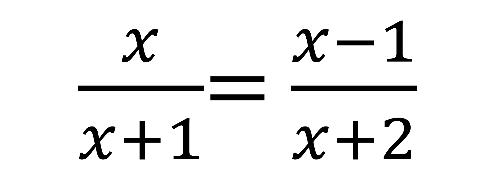 X equation fractions