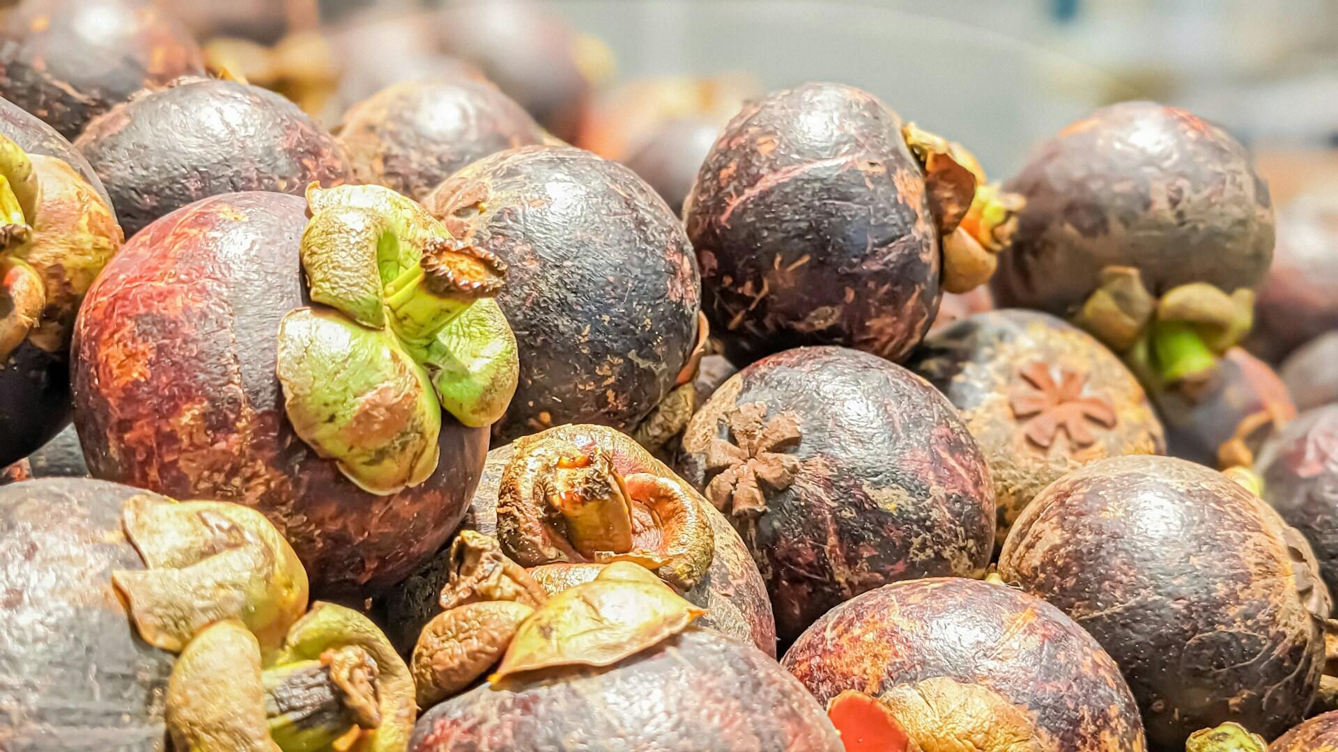 Mangosteen fruit on sale at a market