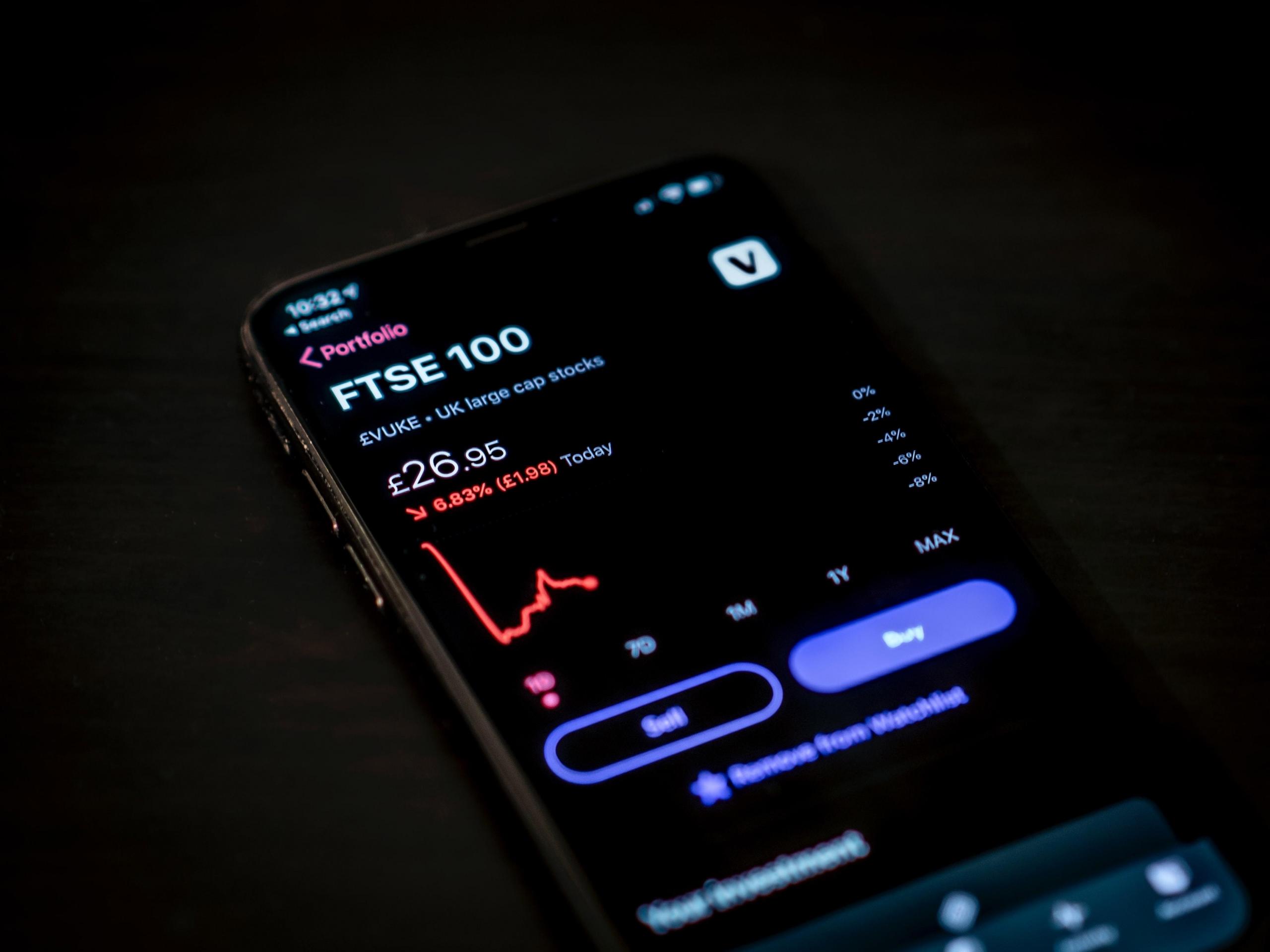 trading stocks on phone