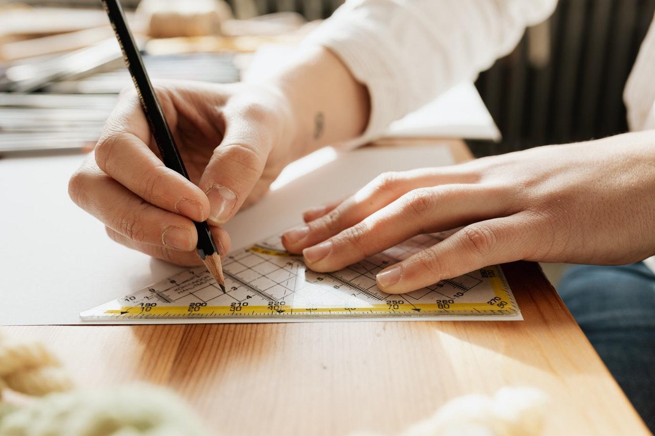 drawing an angle with perspective ruler