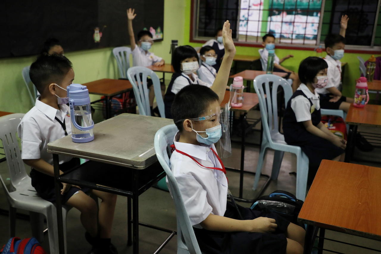 Students participating in classroom learning