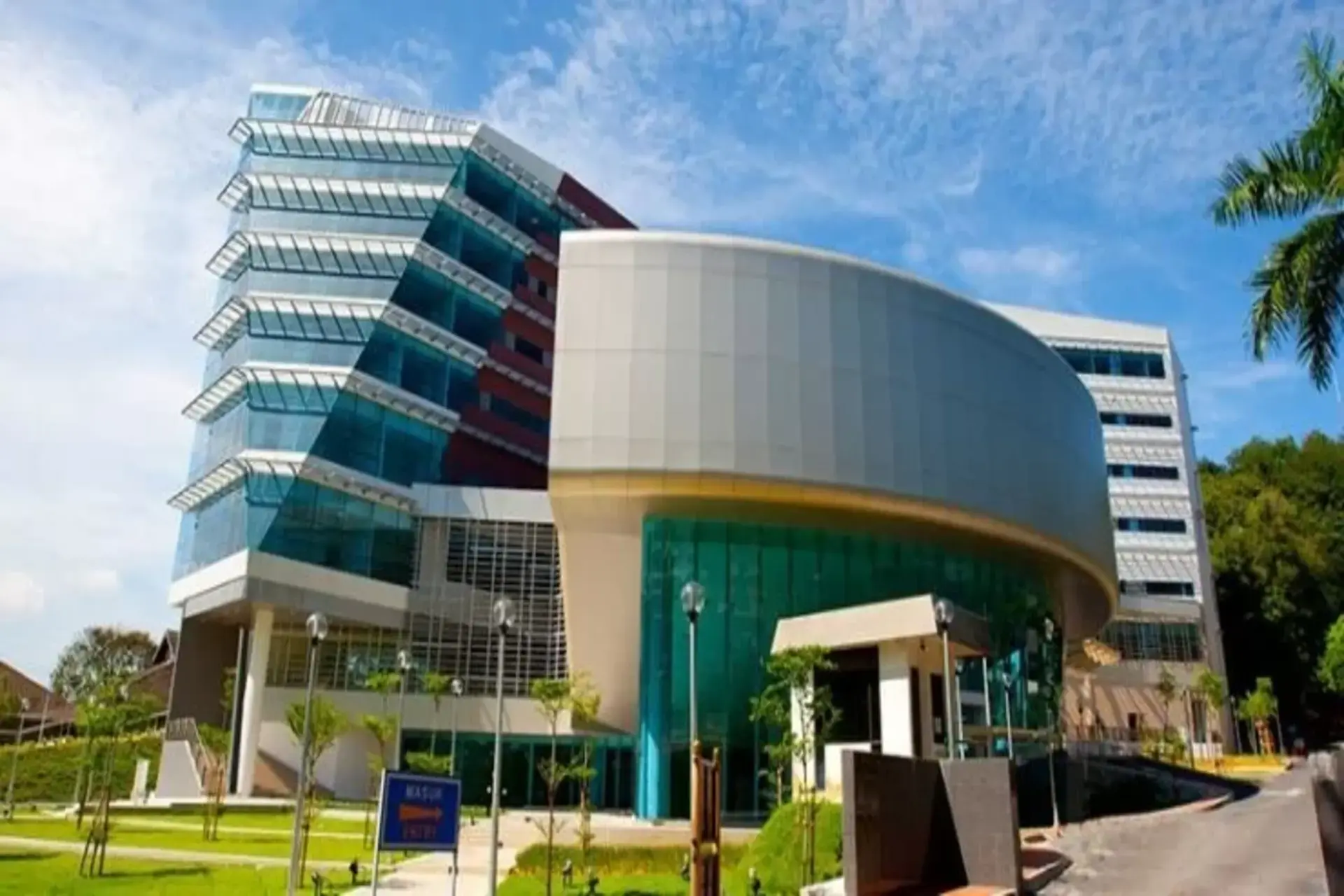 Modern building at University of Malaya, a leading institution in Malaysia offering accounting, business, and finance programs.