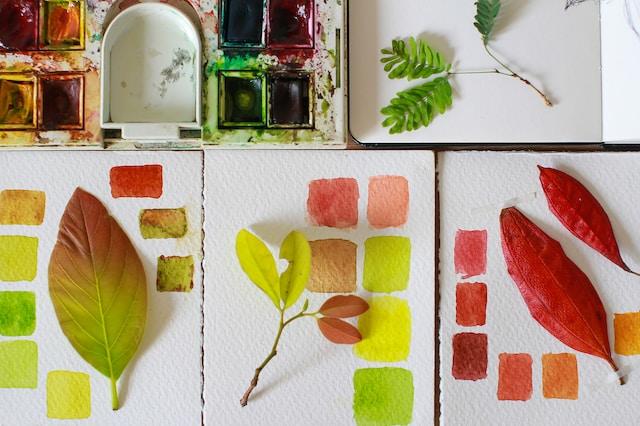 paint leaves fun activity