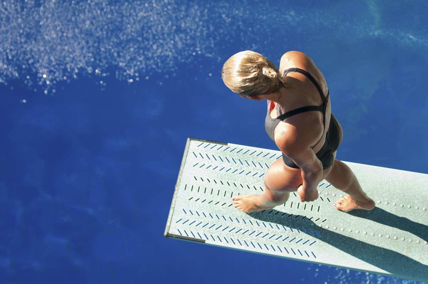 Springboard diving athlete