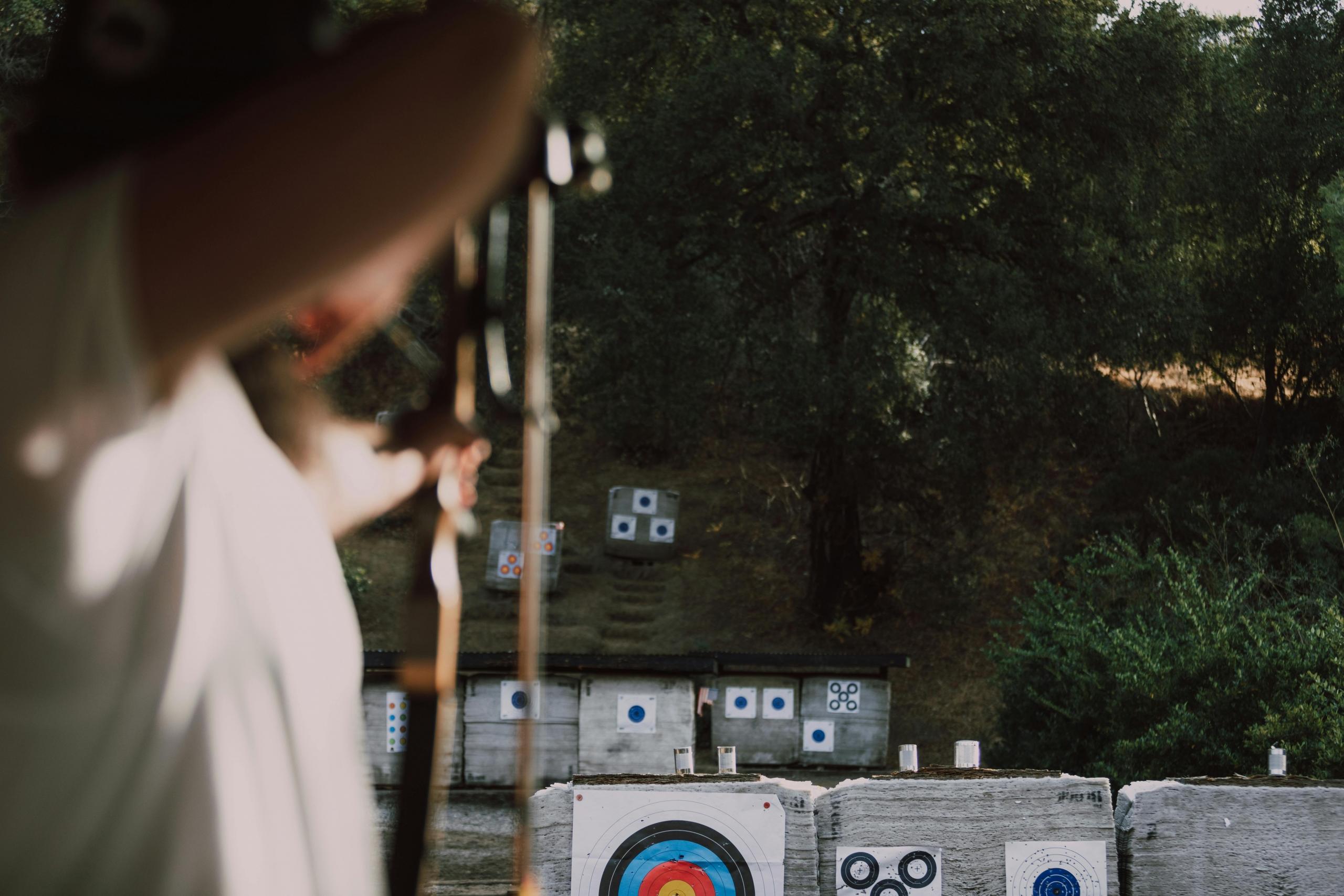 Competitive archery outdoors