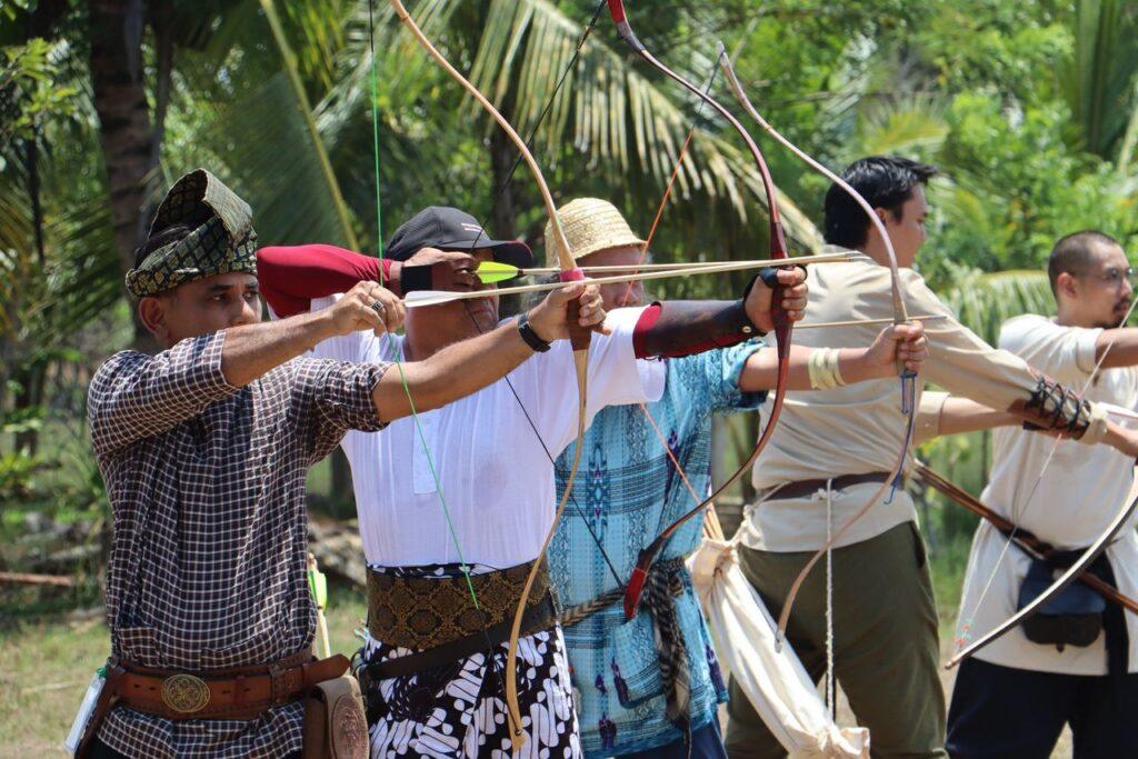 Winning medals in traditional archery