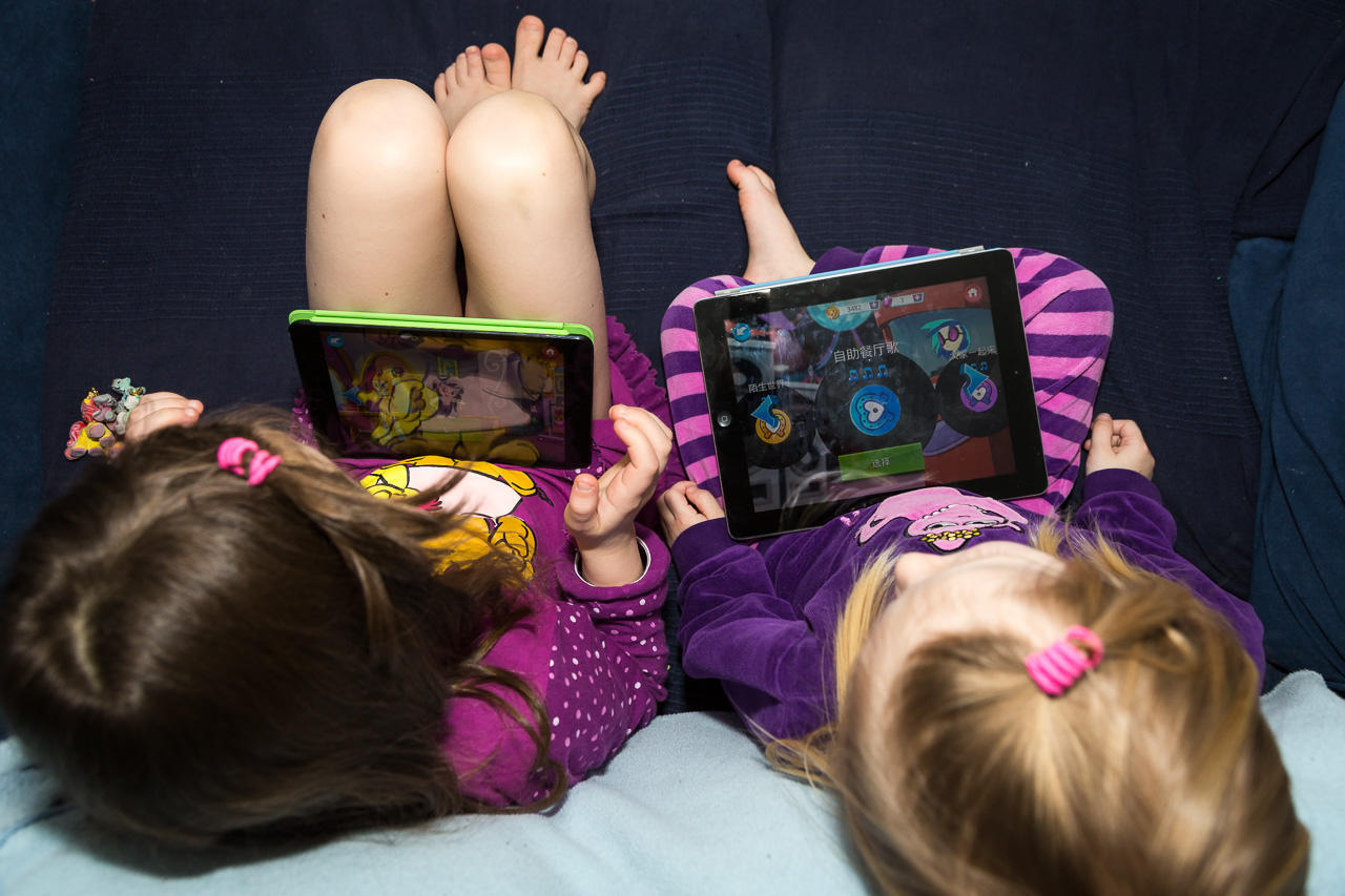 Multiplayer education app on tablet.