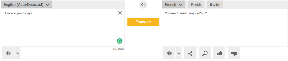 Bing is perfect if you're looking to translate into English from your mother tongue and vice versa
