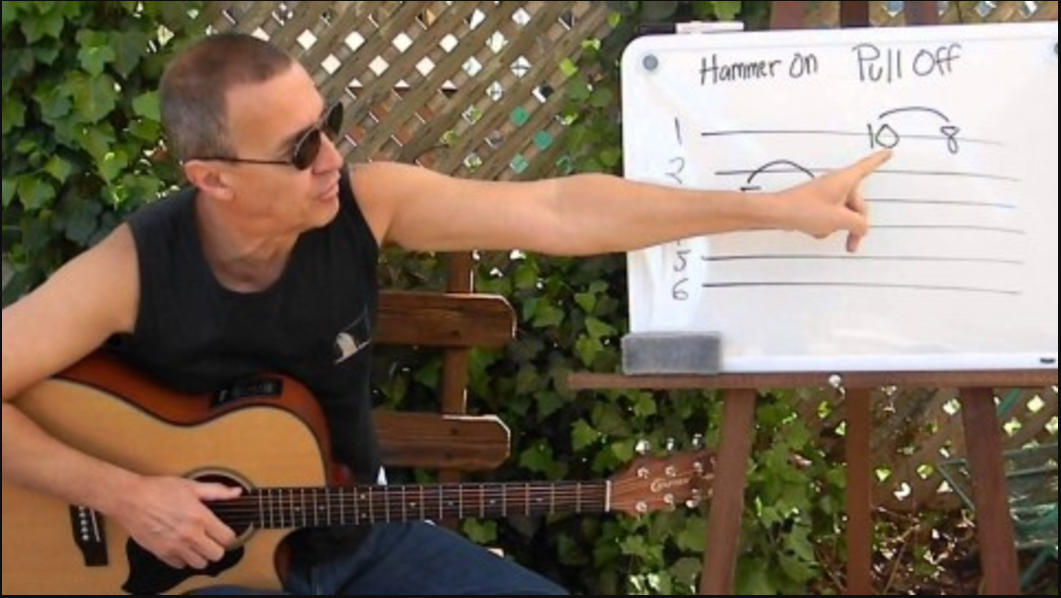 A man showing tab techniques.