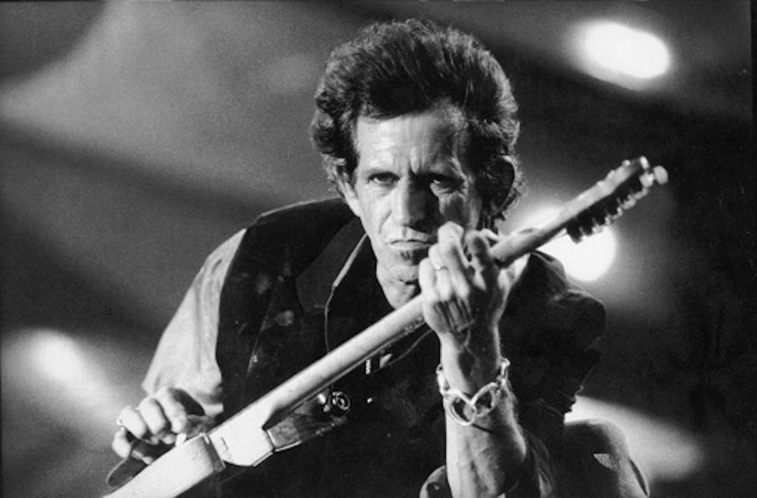 Keith Richards playing the electric guitar