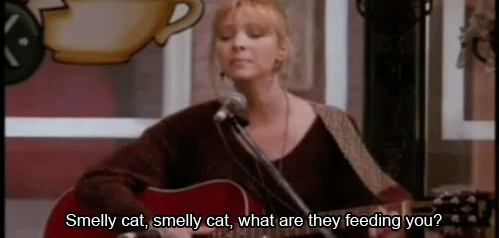 Phoebe from Friends singing and playing guitar