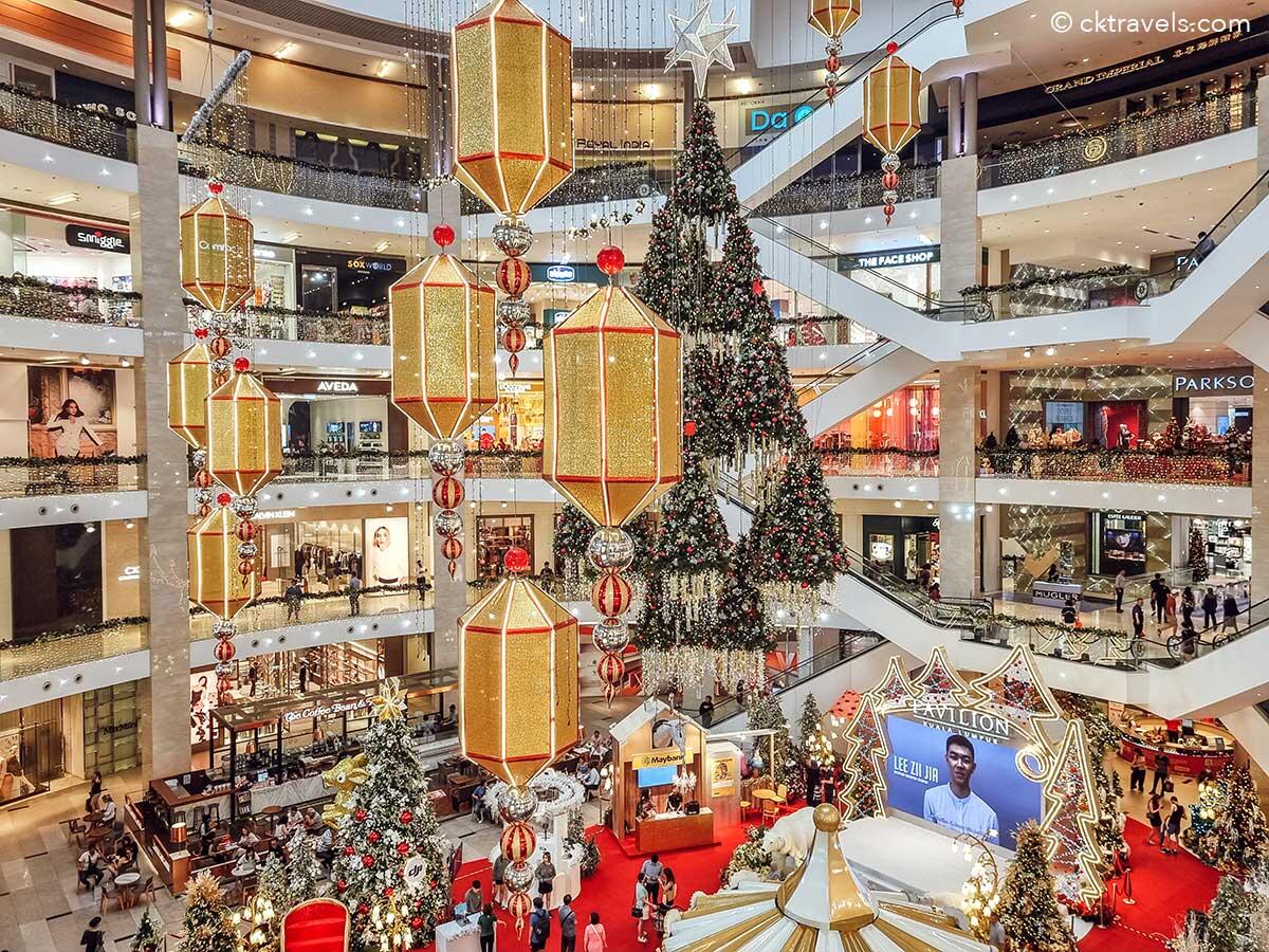 Pavilion Mall in Kuala Lumpur, Malaysia during Christmas.