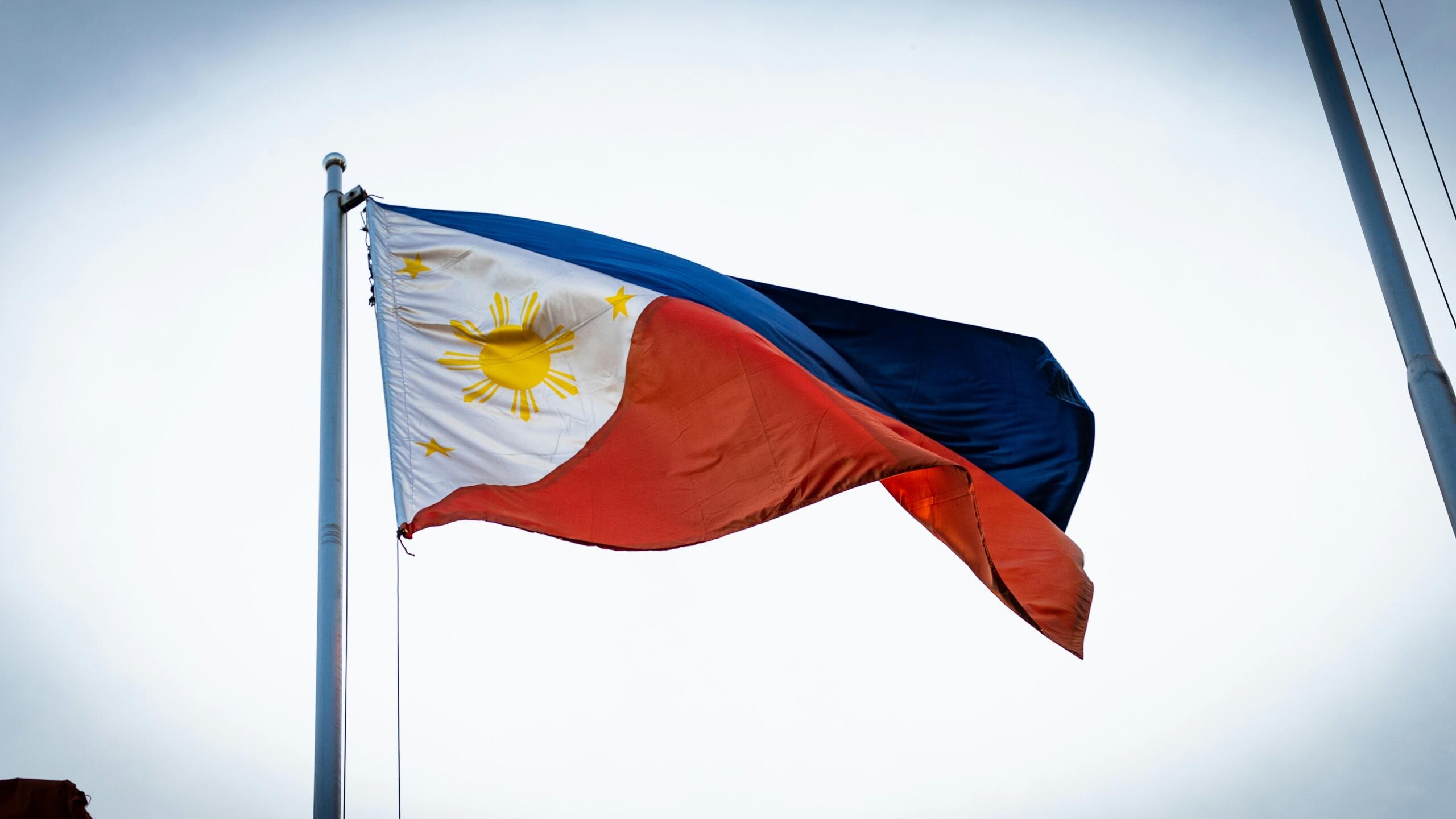 The flag of Philippines in the sky.