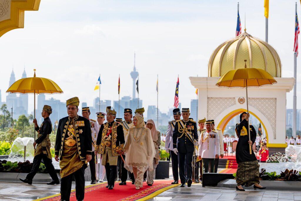 The 16th YDPA with Raja Permaisuri on a royal procession for his official birthday celebration in 2024.