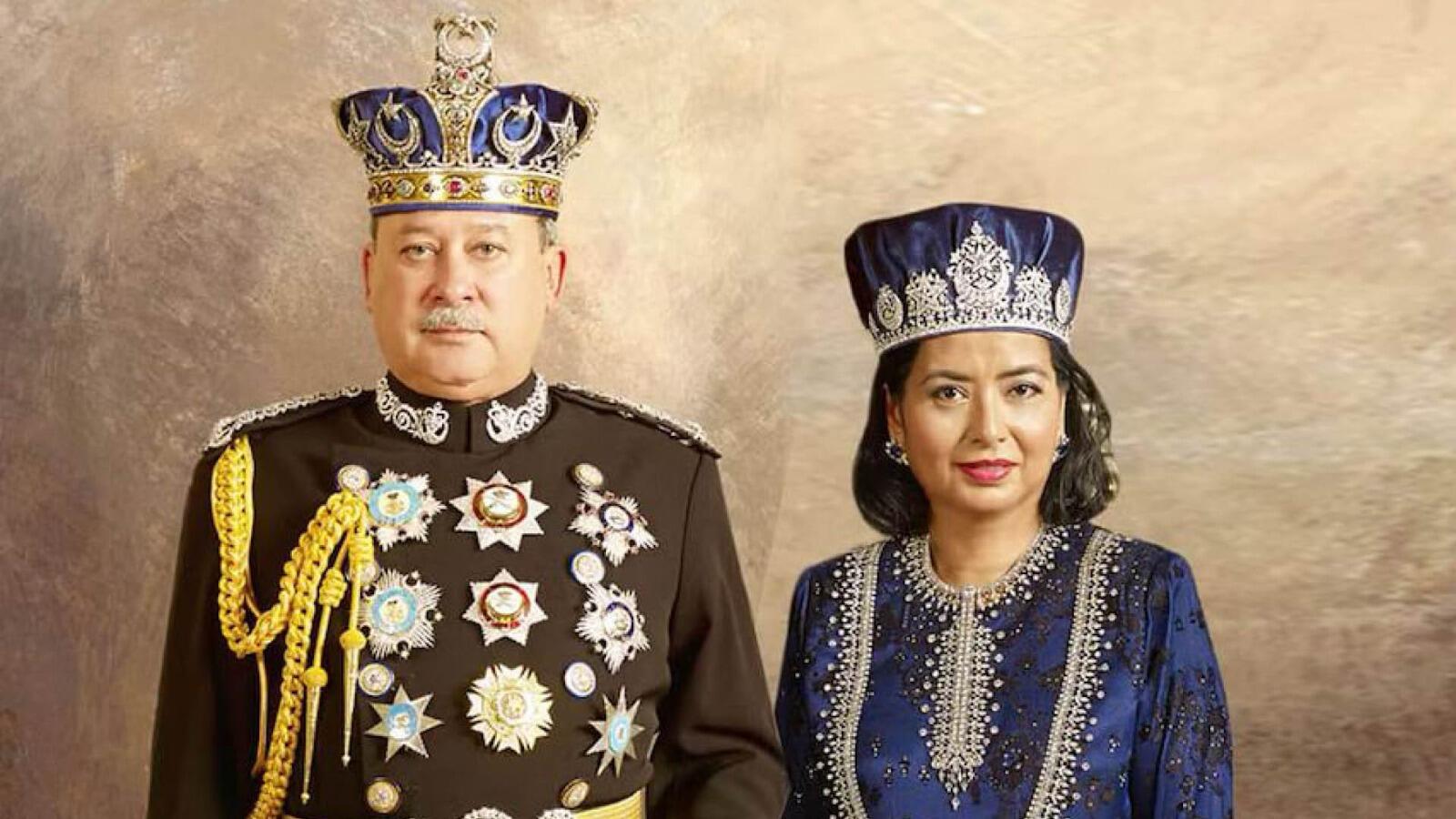 Sultan Ibrahim of Johor with his wife, Raja Zarith Sofia