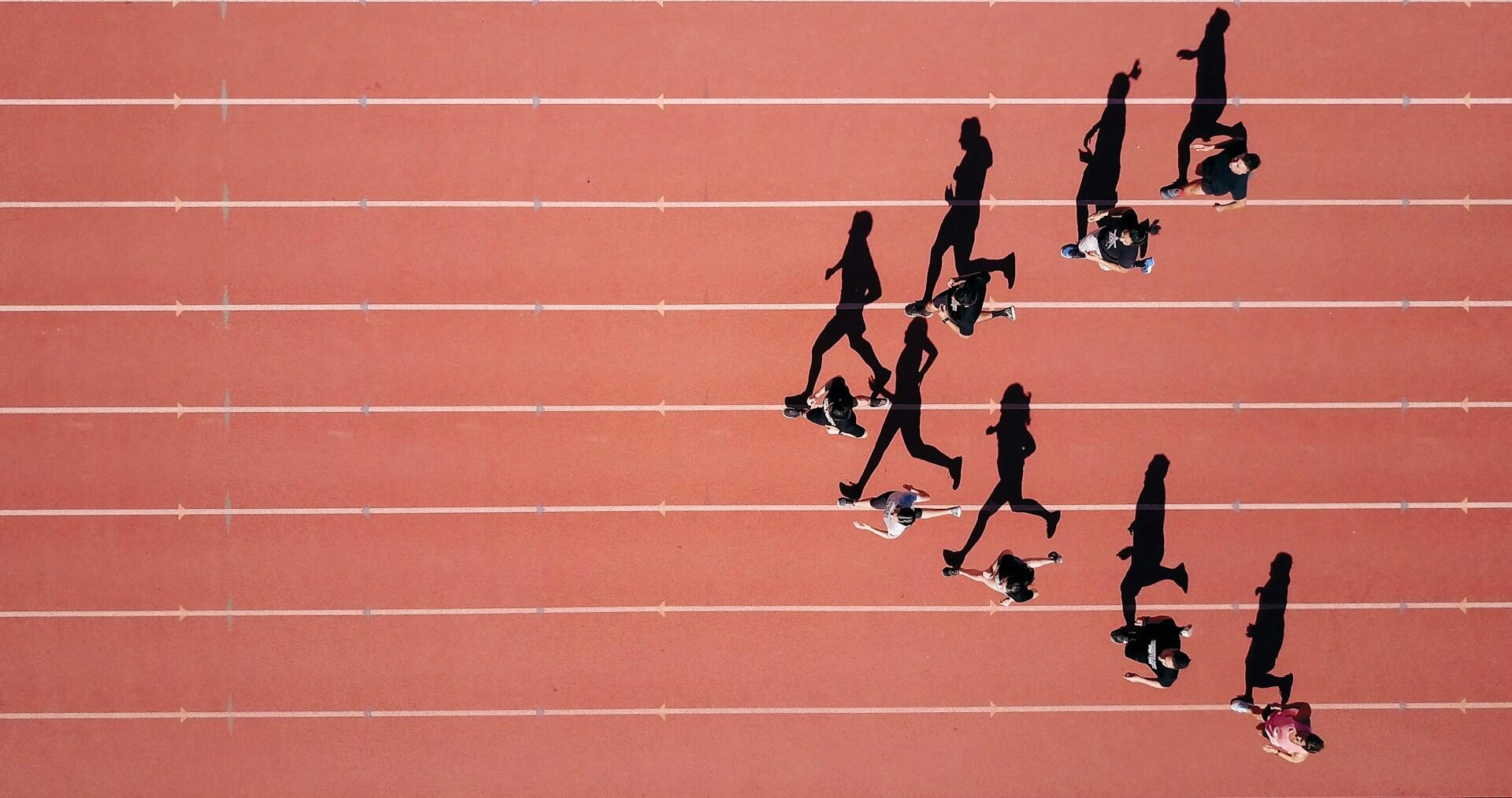 Runnings running a race.