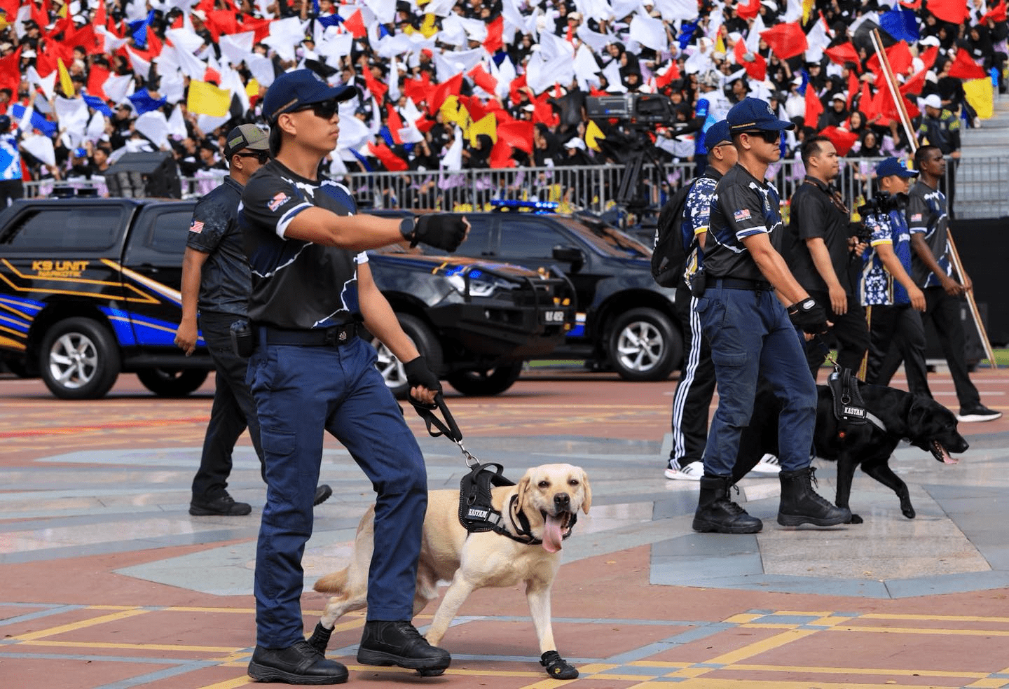 Malaysian K9 unit in the Merdeka parade 2025