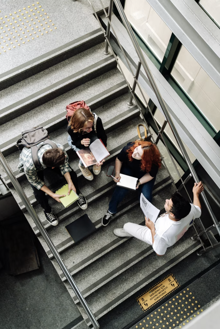 group of students studying together