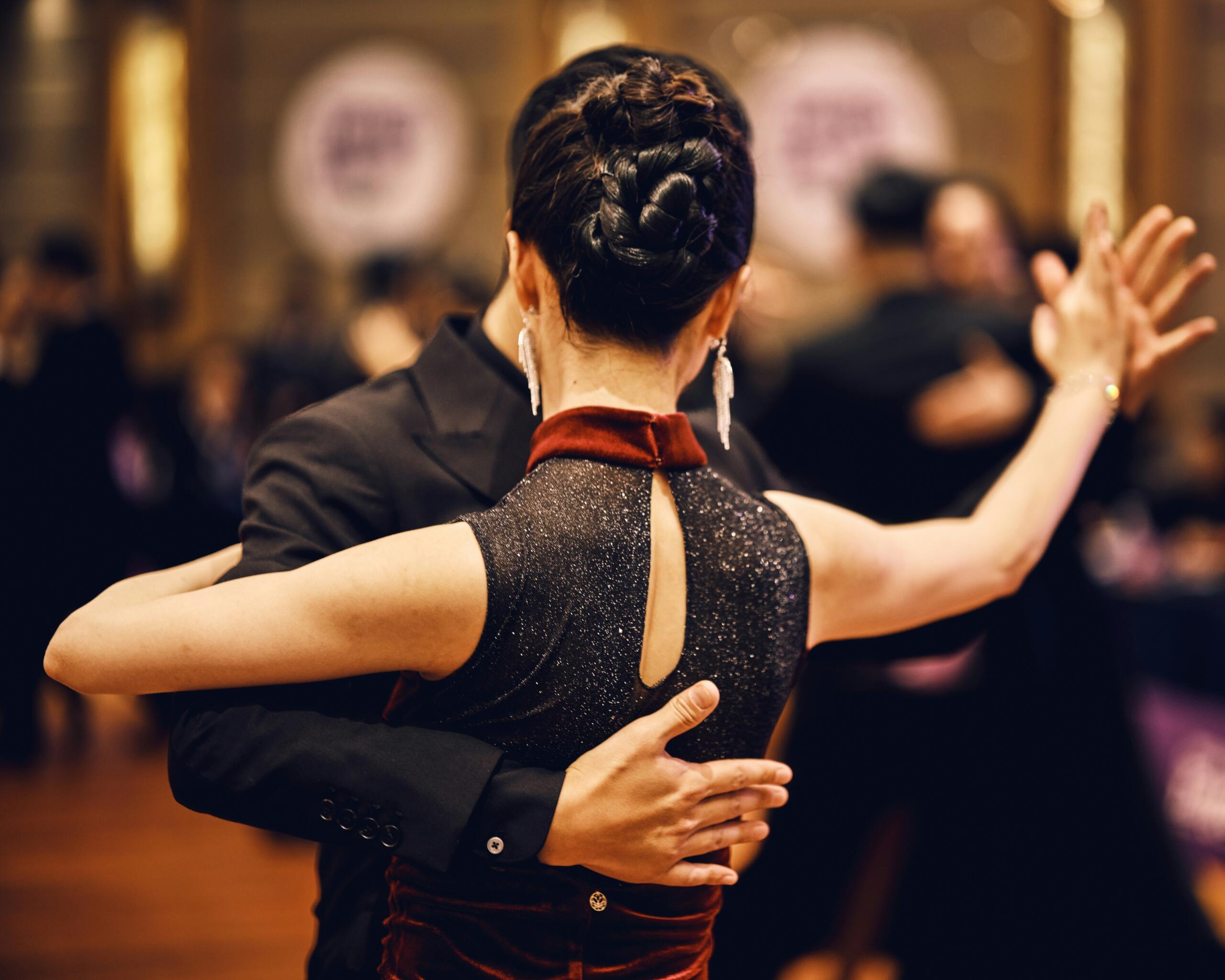 A couple dancing tango.