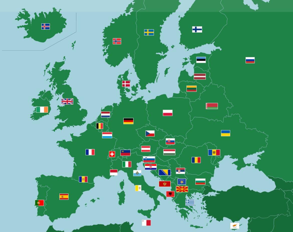An image depicting Seterra, a world map game, testing users' ability to name European capitals.