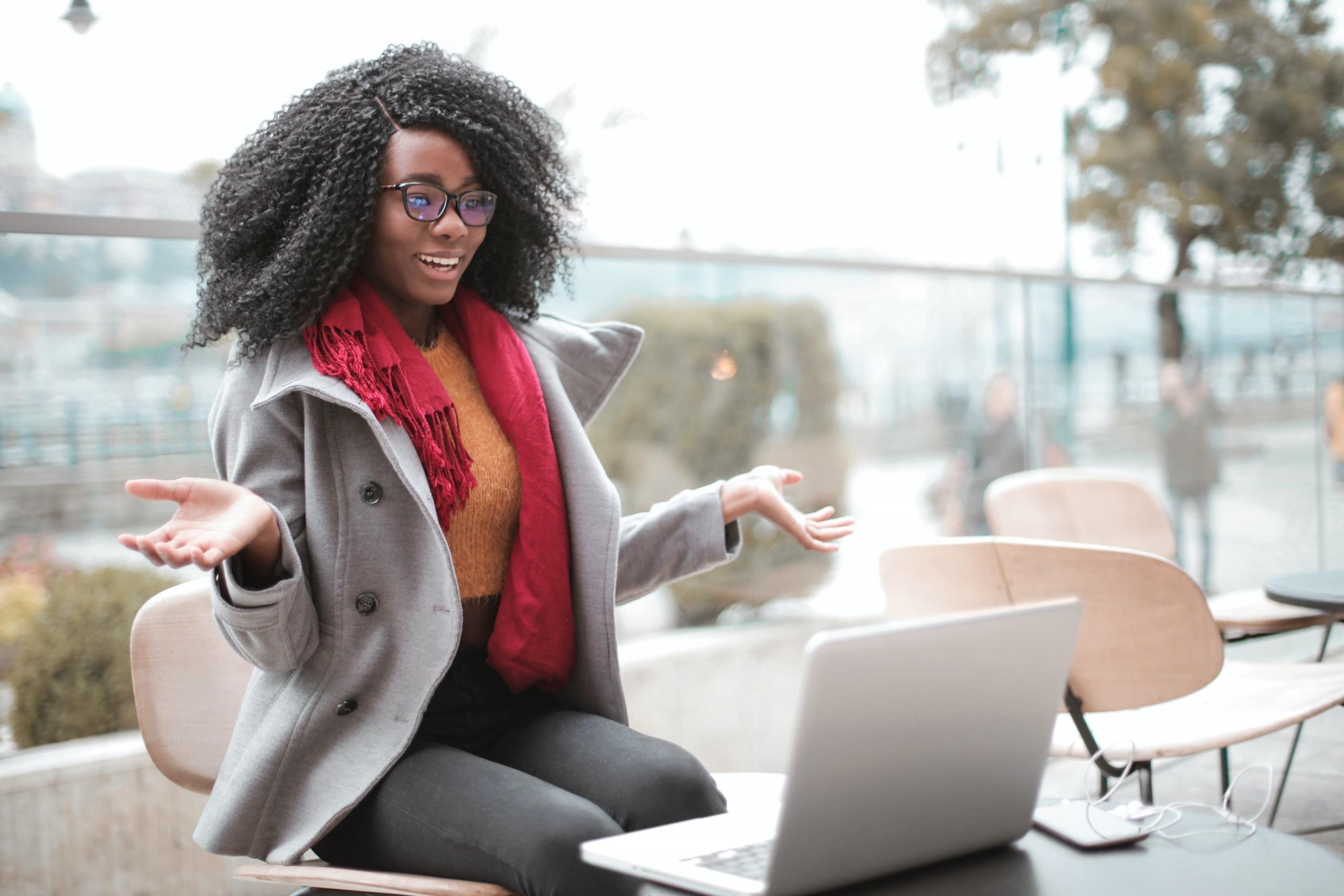 Black lady with a laptop