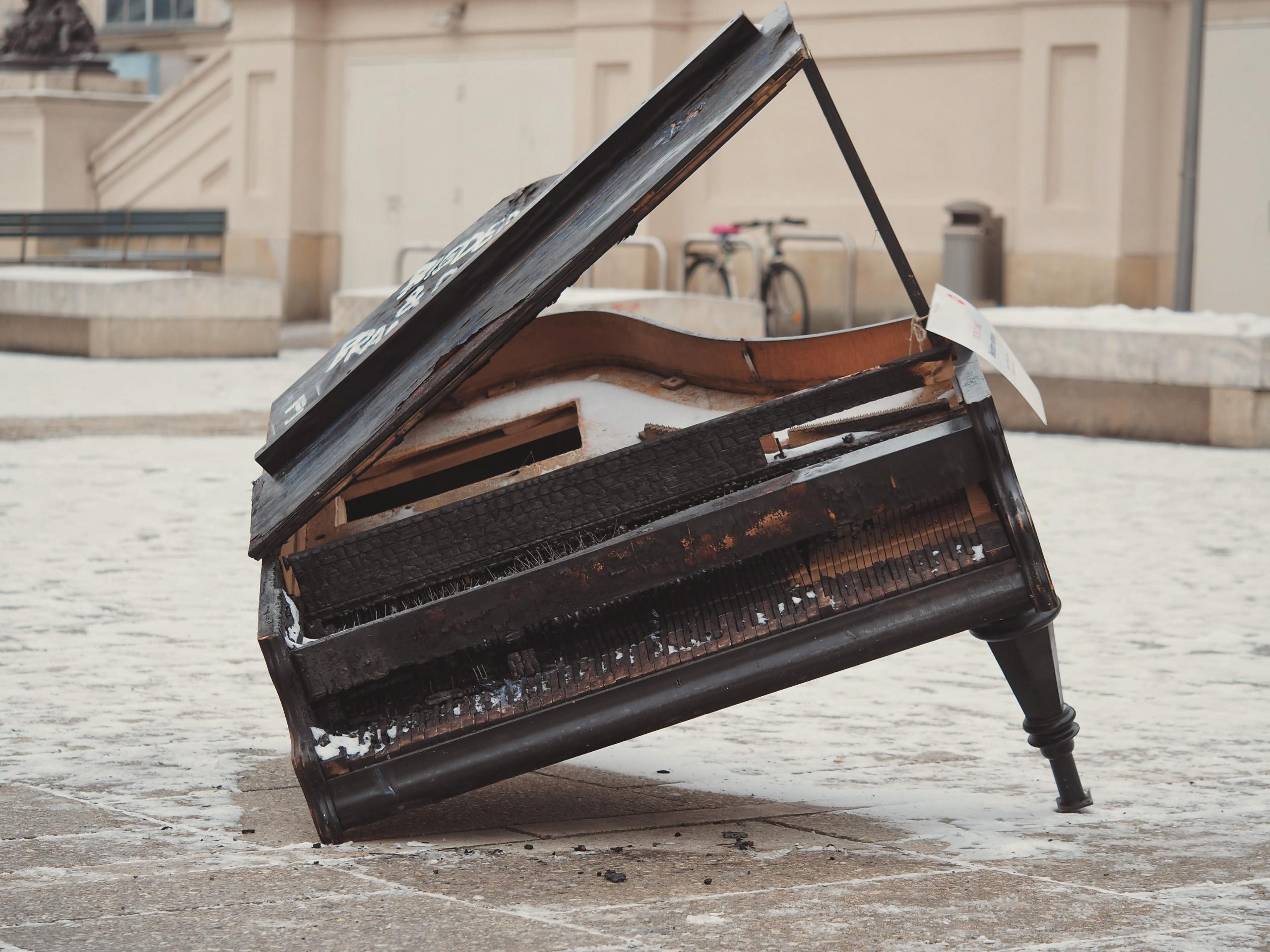 A broken piano