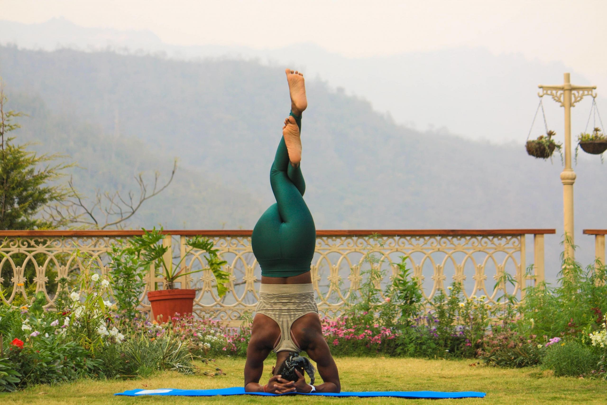 Yoga instructor pose